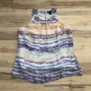 Ann Taylor White and Purple Tank Top